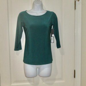NWT Sympli Classic Fit 3/4 Sleeve Top Spruce 4